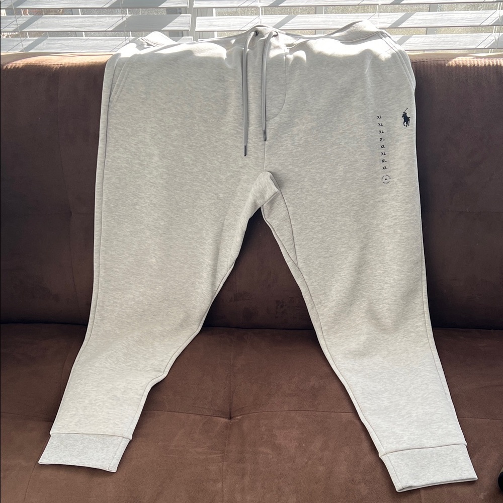 Polo double knit heather grey sweatpants